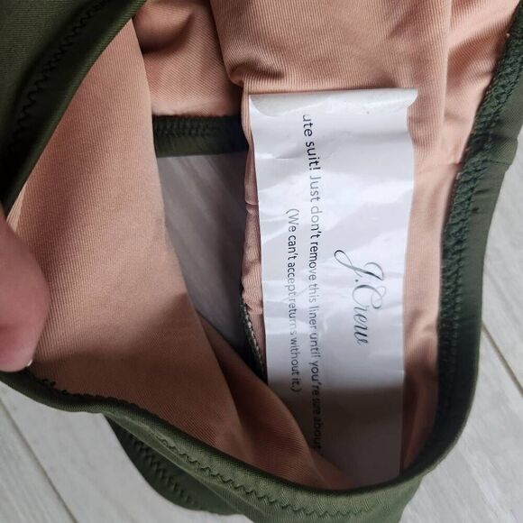 J Crew Swimsuit Womens 22 Plus One Piece Ruched Squareneck Green New BF179 - Picture 5 of 5